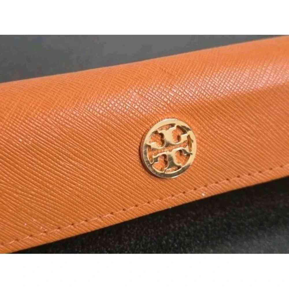 TORY BURCH ORANGE SMALL AUTHENTIC EYEGLASSES CASE EUC‎